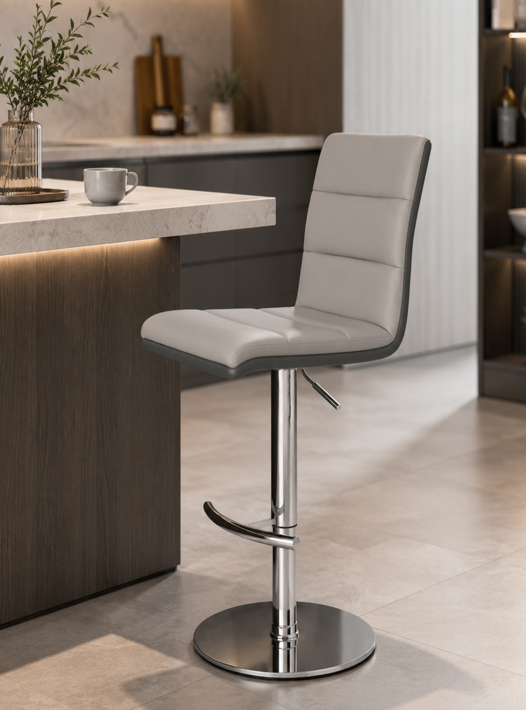 DKC12218A-47 bar stool – Silver