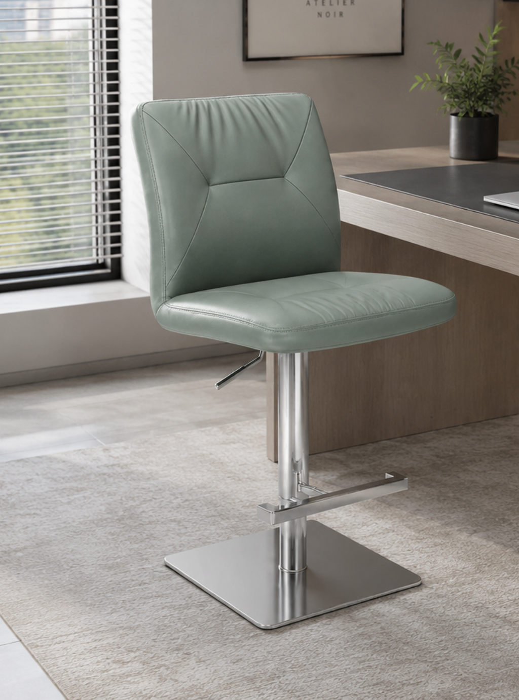 DKC12435-49 bar stool – Silver – Square Base