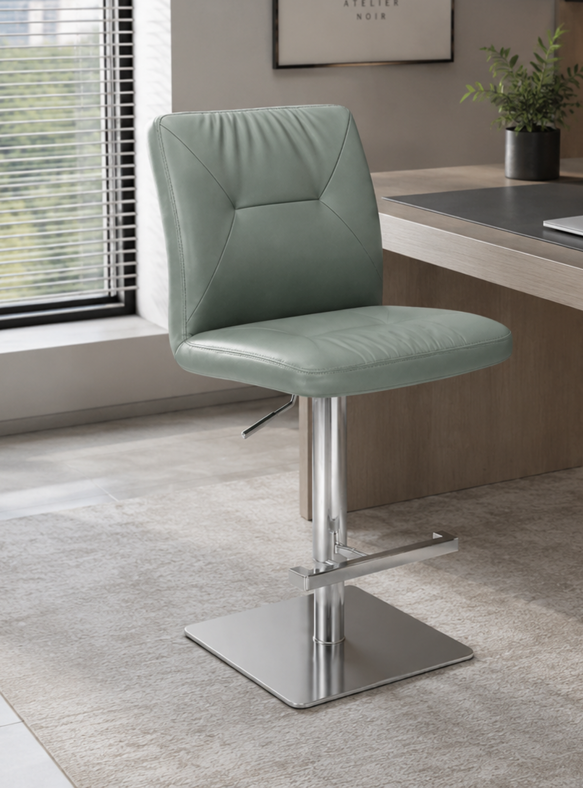 DKC12435-49 bar stool – Silver – Square Base
