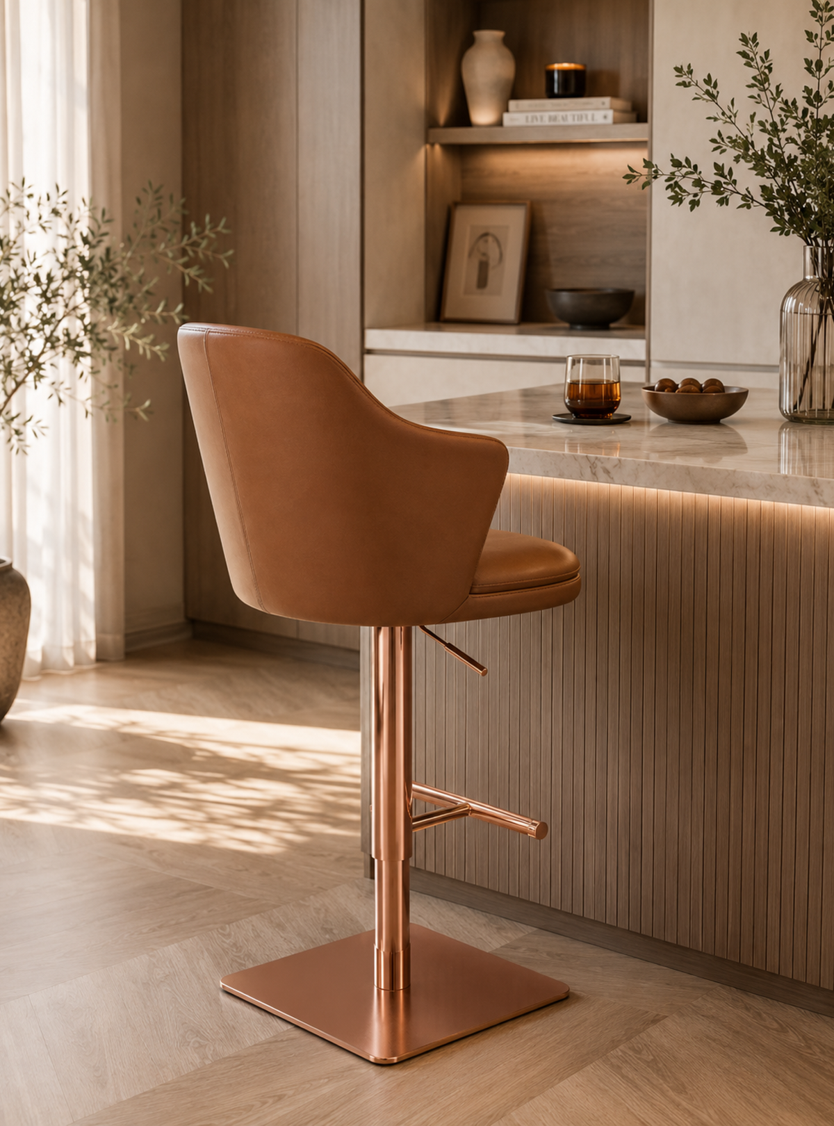 DKC12435-55 bar stool – Rose Gold